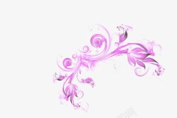 紫色手绘精美花纹素材