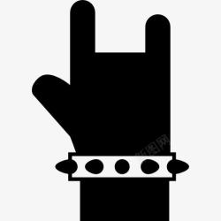 硬摇滚手的岩石符号图标高清图片