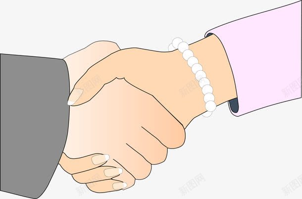 手绘握手png免抠素材_新图网 https://ixintu.com 商务 手绘 握手