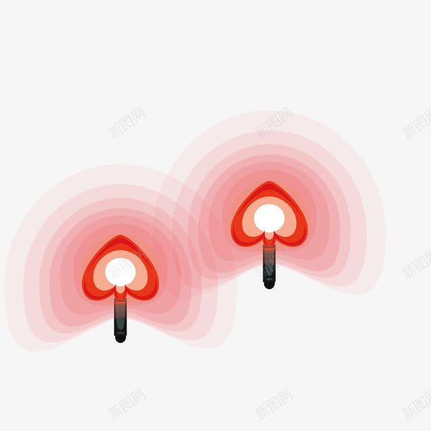 心形灯珠png免抠素材_新图网 https://ixintu.com 图案 心形 灯珠 装饰灯