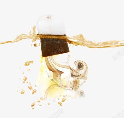 浸泡在水里的茶袋png免抠素材_新图网 https://ixintu.com 喝茶 泡茶 茶包 茶袋