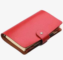 红色皮扣日记本素材