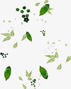 叶子背景装饰绿色背景花纹素材