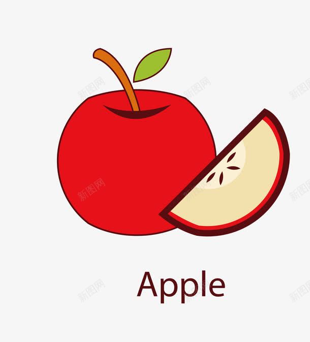 红色卡通水果苹果png免抠素材_新图网 https://ixintu.com 卡通水果 矢量水果 红色苹果 苹果