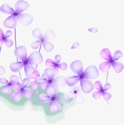 紫色浪漫花朵卡通装饰素材