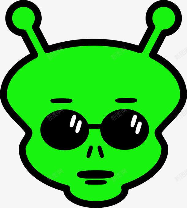绿色的外星人png免抠素材_新图网 https://ixintu.com 万圣节 卡通 可怕 外星人 牛角
