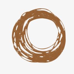 棕色手绘圆圈素材