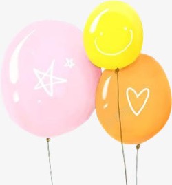 浪漫的情人节七夕彩色气球素材