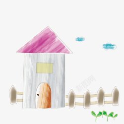 手绘卡通房屋素材
