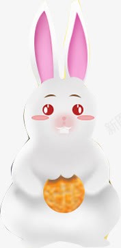 卡通白兔png免抠素材_新图网 https://ixintu.com 卡通 月饼 白兔