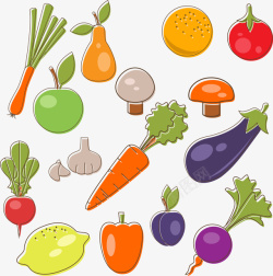 卡通蔬菜水果插图素材