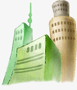 卡通手绘建筑物城市png免抠素材_新图网 https://ixintu.com 卡通 城市 建筑物