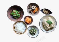 青菜米饭豆腐素材