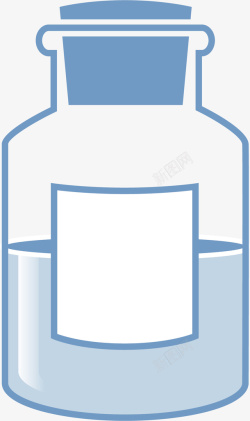 蓝色的药瓶生物医药矢量图素材