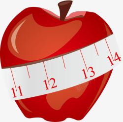 苹果和卷尺矢量图素材
