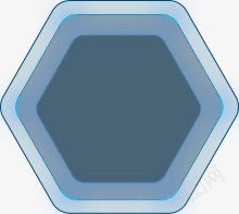 蓝色渐变六边图标png免抠素材_新图网 https://ixintu.com 图标 渐变 蓝色