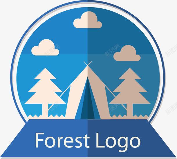 蓝山树木logo图标png_新图网 https://ixintu.com logo 云朵 山 树木