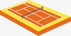 黄色立体网球球场素材