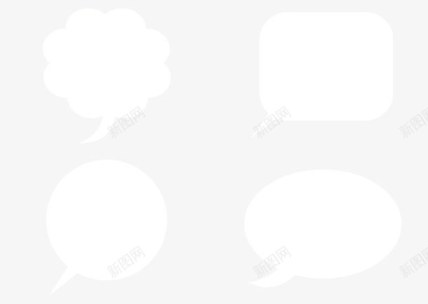 白色对话框png免抠素材_新图网 https://ixintu.com 对话框 框格 白色