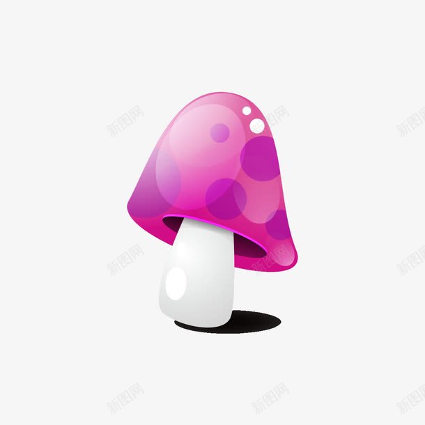 玫瑰红色尖顶小蘑菇可爱萌png免抠素材_新图网 https://ixintu.com 反光 手绘 晶莹剔透 蘑菇