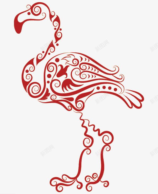 红色火烈鸟png免抠素材_新图网 https://ixintu.com 火焰鸟 红色 纹理 花纹 装饰图案