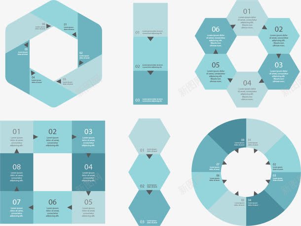 蓝绿色几何标题序列png免抠素材_新图网 https://ixintu.com 信息图表 商务 序列标题 扁平化 蓝绿色