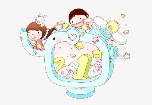 儿童书刊插画png免抠素材_新图网 https://ixintu.com 小孩子 插画 数字 星星 绘画