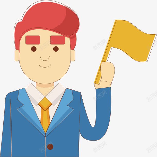 商务男士png免抠素材_新图网 https://ixintu.com 卡通 商务 商务成功人 手绘 旗子 男士