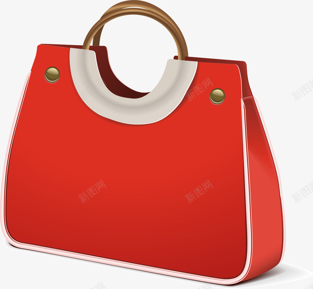 卡通红色包包png免抠素材_新图网 https://ixintu.com 卡通包包 喜庆 手提包 棕色提手 红色包包 红色背包