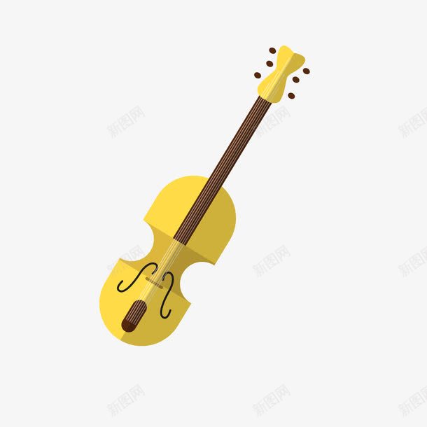 黄色小提琴png免抠素材_新图网 https://ixintu.com 乐器 小提琴 黄色