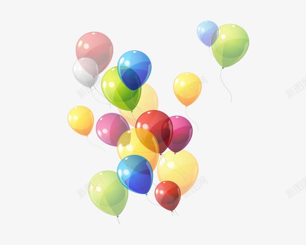 气球漂浮物png免抠素材_新图网 https://ixintu.com 海报五颜六色气球