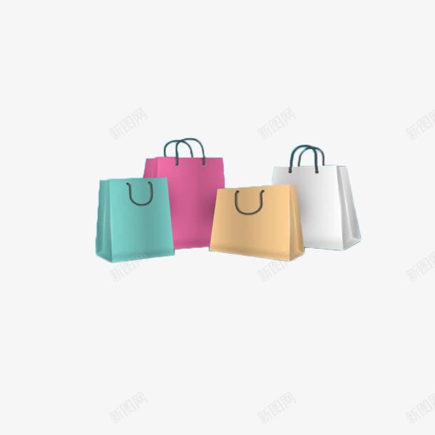 购物手提袋png免抠素材_新图网 https://ixintu.com 多个 手提袋 行李 装饰 购物