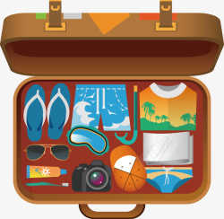 收纳箱和行李矢量图素材
