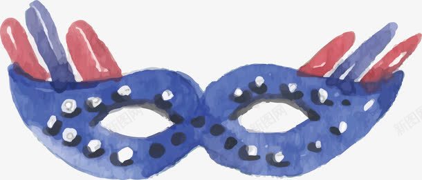 蓝色装饰眼罩png免抠素材_新图网 https://ixintu.com 化妆 眼罩 蓝色 装饰