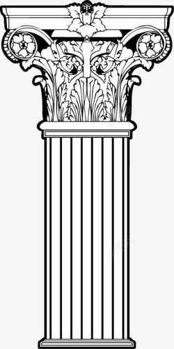花纹石柱欧式古典花纹柱子高清图片