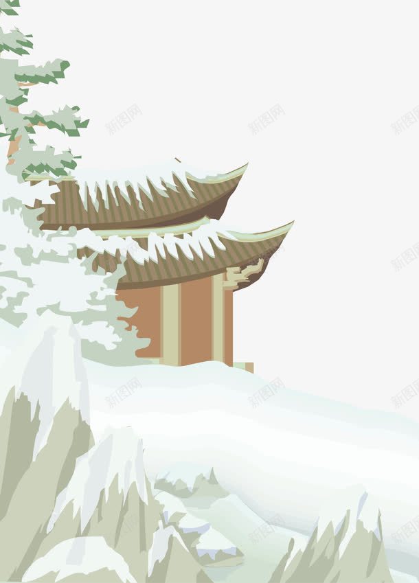 雪山坡顶上的古典建筑png免抠素材_新图网 https://ixintu.com 古典建筑 山顶 雪山坡