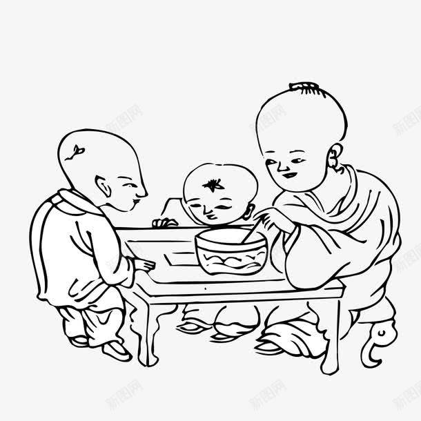 中国民间人物png免抠素材_新图网 https://ixintu.com 中国民间 人物 黑白