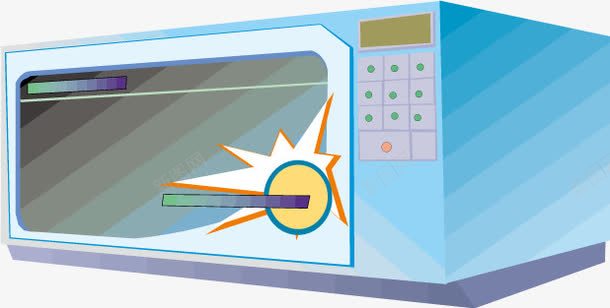 卡通蓝色微波炉png免抠素材_新图网 https://ixintu.com 厨具 微波炉 蓝色卡通 蓝色矢量