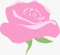 粉色清新玫瑰花绿叶素材