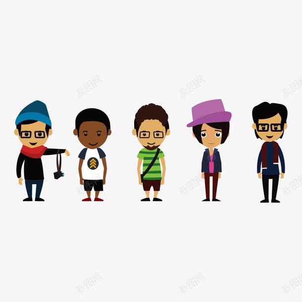 卡通人物png免抠素材_新图网 https://ixintu.com 人物 卡通人物 插画 眼镜人物 酷