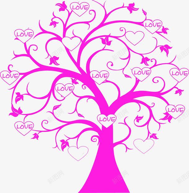 紫色爱情树手绘创意png免抠素材_新图网 https://ixintu.com 创意 爱情 紫色