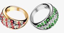 红绿宝石镶嵌戒指素材
