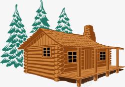 棕色木屋木屋建筑高清图片