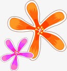 两朵彩色花朵手绘png免抠素材_新图网 https://ixintu.com 彩色 花朵