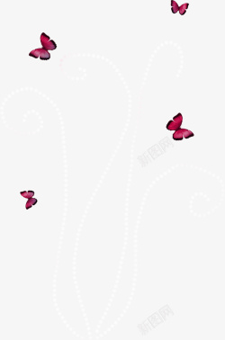 红蝴蝶装饰素材