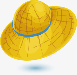 草帽黄色的草帽矢量图高清图片