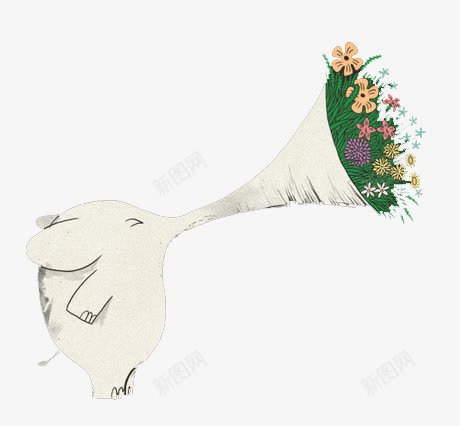 可爱小象创意送花图案png免抠素材_新图网 https://ixintu.com 创意 可爱小象 可爱小象创意送花图案 图案 送花