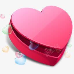 红色心形礼盒情人节装饰图标图标