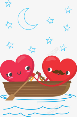 情侣划船情人节划船的爱心高清图片