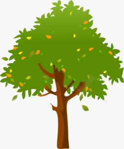 绿色卡通植树节树木素材